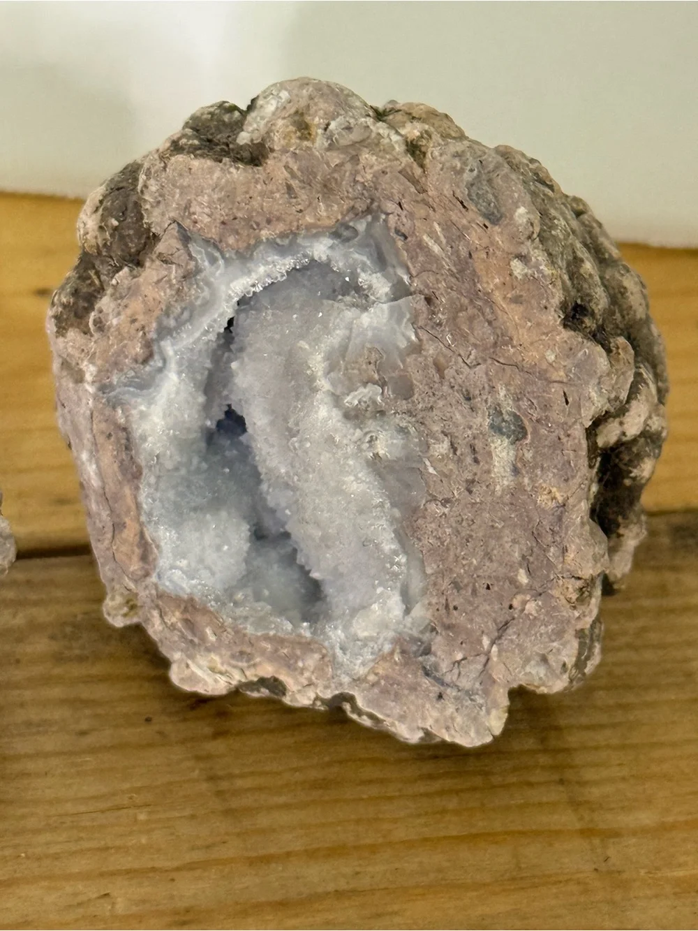 Source Unknown Pink and White Geode Pair